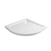 Sensea Essential Acrylic Corner Round Shower Tray 80cm - White Glossy